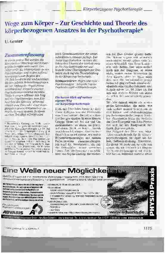 Vorschauseite 1: Wege zum Körper - Zur Geschichte und Theorie des körperbezogenen Ansatzes in der Psychotherapie