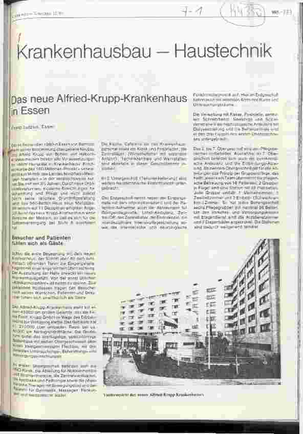 Vorschauseite 1: Das neue Alfried-Krupp-Krankenhaus in Essen