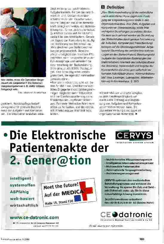 Vorschauseite 2: Unklarheiten führen zu Konflikten Aufbau und Nutzen von Stellenbeschreibungen im Krankenhaus