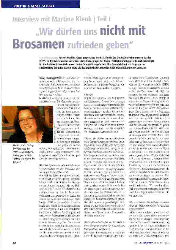 Vorschauseite 1: „Wir dürfen uns nicht mit Brosamen zufrieden geben