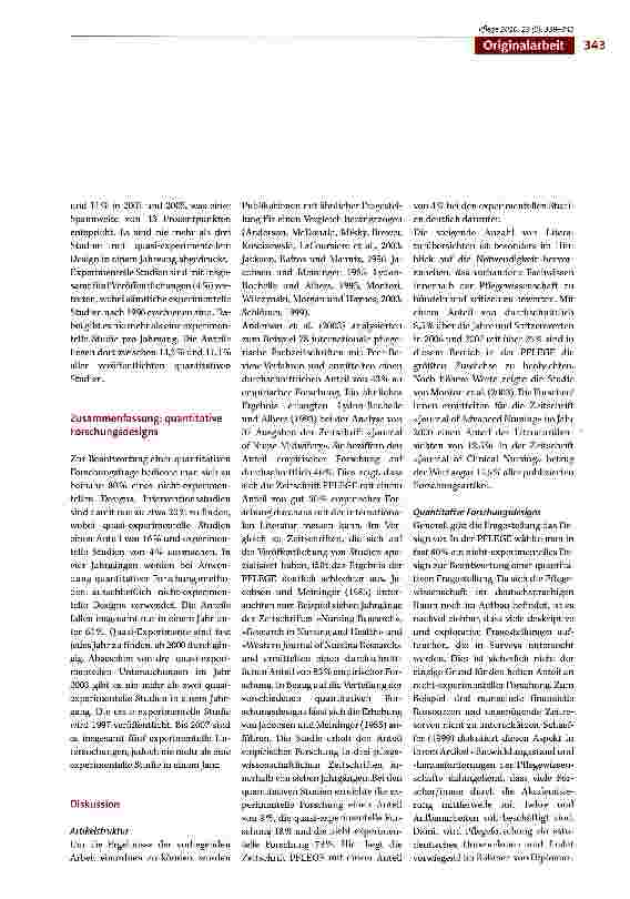 Vorschauseite 5: Entwicklungen der deutschsprachigen Pflegewissenschaft im Spiegel der PFLEGE -Veröffentlichung von 1988-2007
