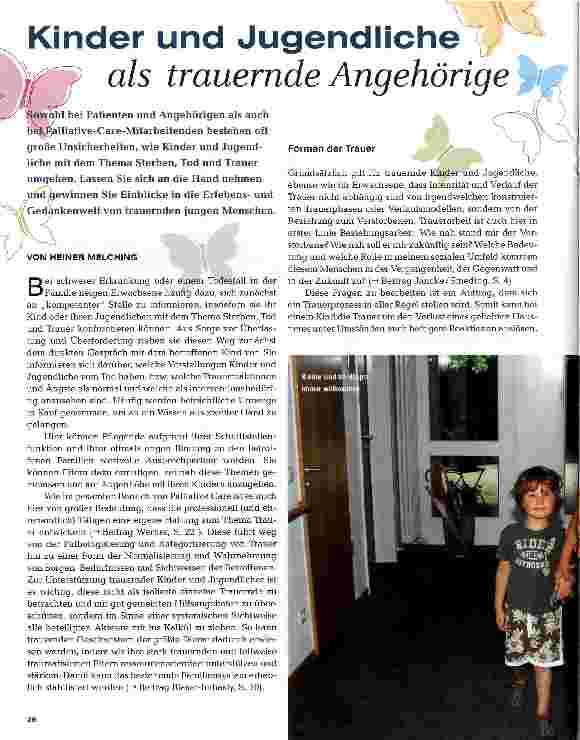 Vorschauseite 1: Kinder und Jugendliche als trauernde Angehörige