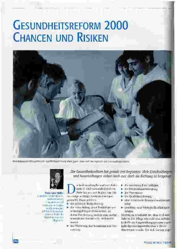 Vorschauseite 1: Gesundheitsreform 2000 Chancen und Risiken