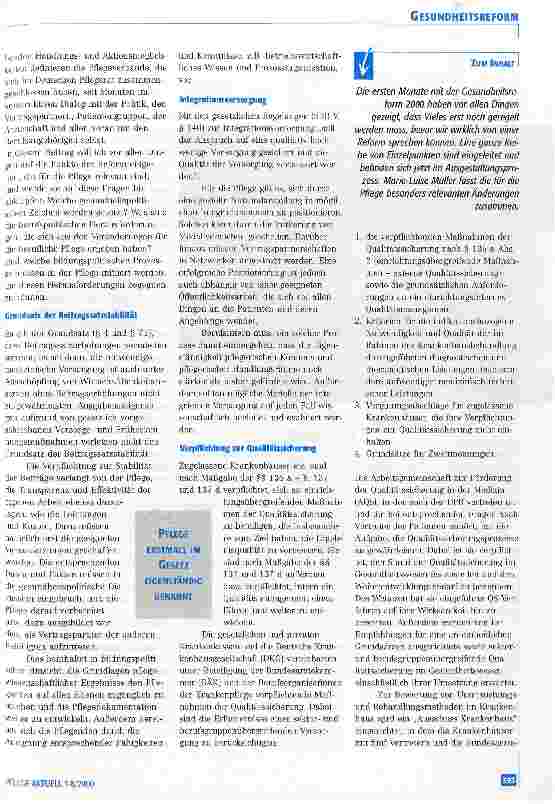 Vorschauseite 2: Gesundheitsreform 2000 Chancen und Risiken