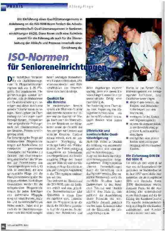 Vorschauseite 1: ISO-Normen für Senioreneinrichtungen