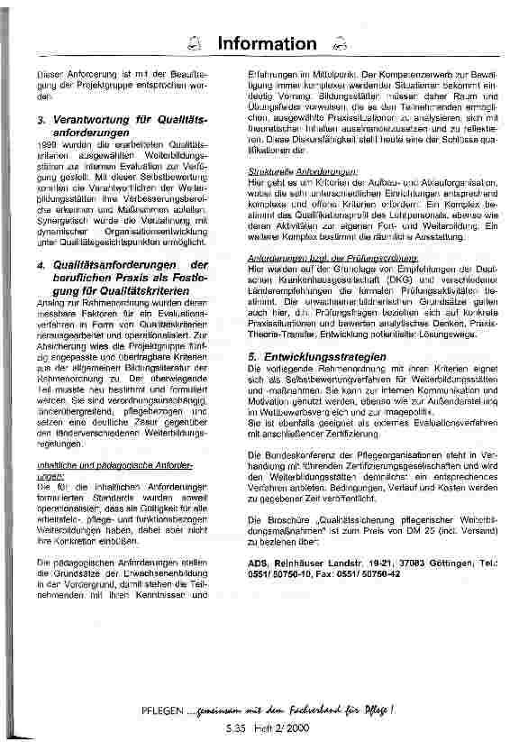 Vorschauseite 2: Qualitätssicherung pflegerischer Weiterbildungsmaßnahmen
