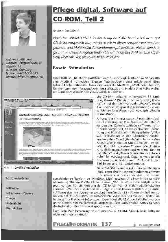 Vorschauseite 1: Pflege digital. Software auf CD-ROM Teil 2