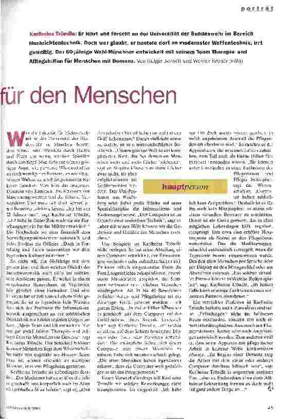Vorschauseite 2: Forschung für den Menschen