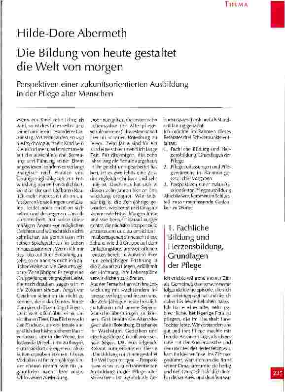 Vorschauseite 1: Die Bildung von heute gestaltet die Welt von morgen