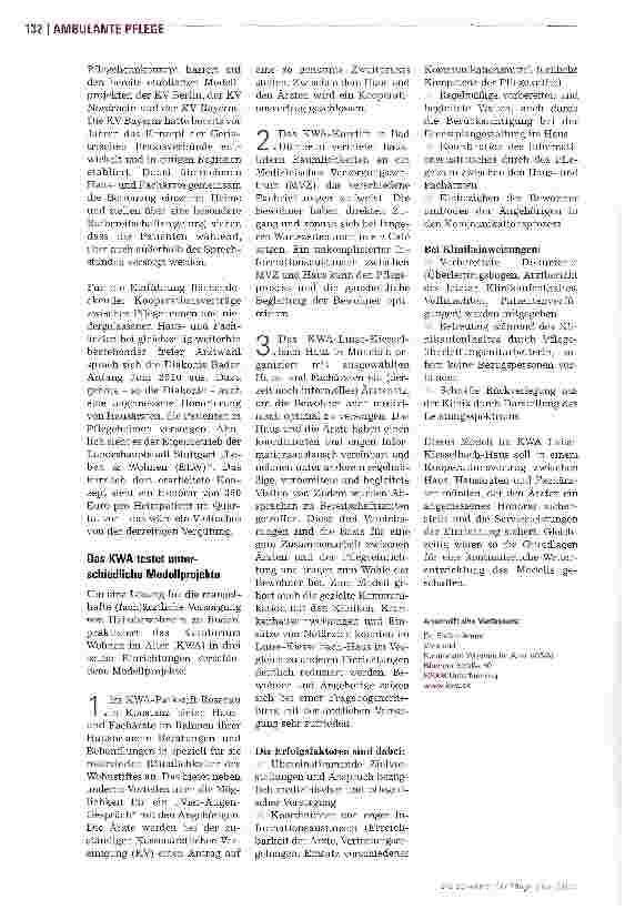 Vorschauseite 4: Fachärzte sind in Heimen selten anzutreffen