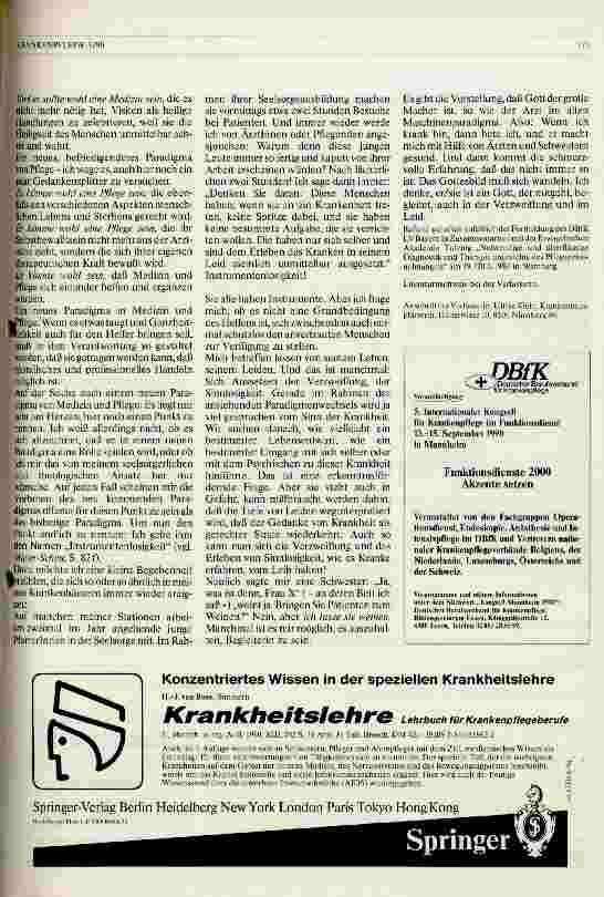 Vorschauseite 4: Ethische und seelsorgerliche Gesichtspunkte angesichts des notwendigen Paradigmawechsels in Medizin und Pflege