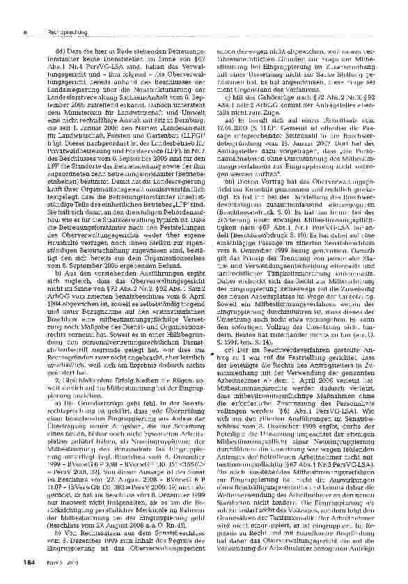 Vorschauseite 2: Mitbestimmung bei Versetzung mit Dienststellenwechsel