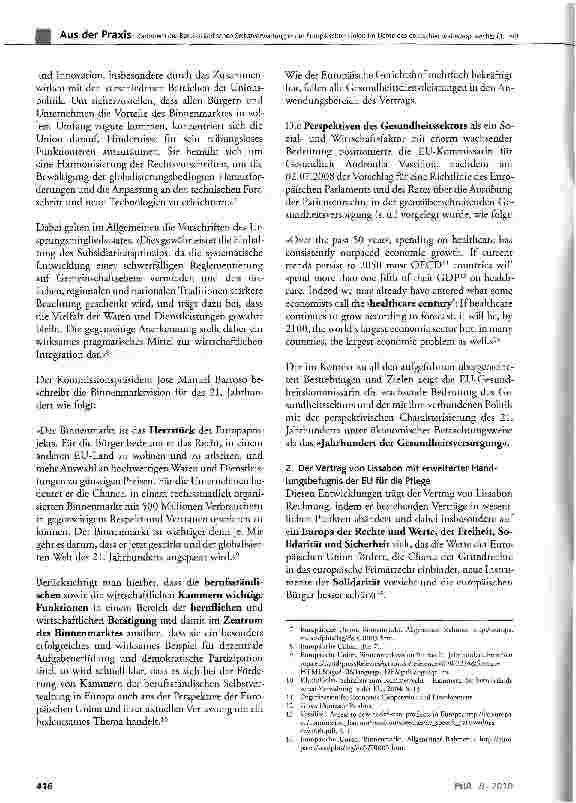 Vorschauseite 2: Kammern der Berufsständischen Selbstverwaltung in der Europäischen Union im Lichte des deutschen und europäischen Rechts (I.Teil)