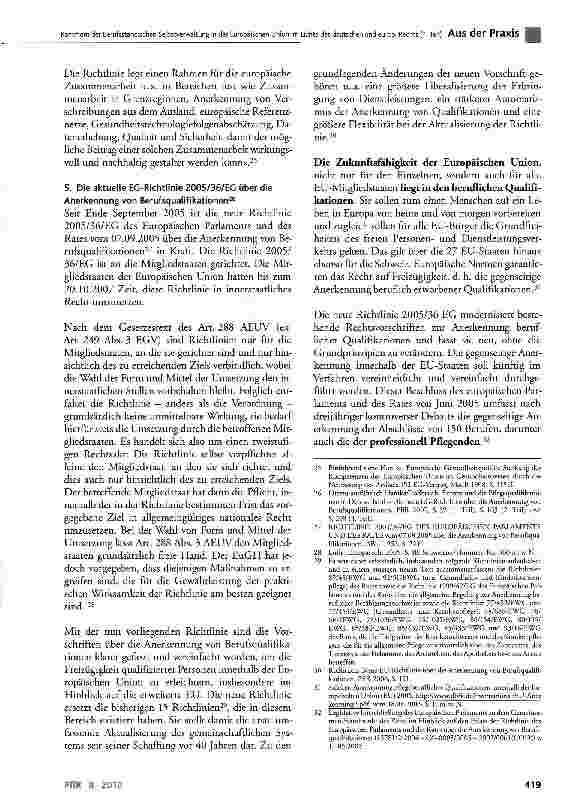 Vorschauseite 5: Kammern der Berufsständischen Selbstverwaltung in der Europäischen Union im Lichte des deutschen und europäischen Rechts (I.Teil)
