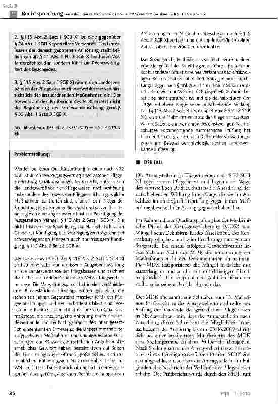 Vorschauseite 2: Anforderungen an Maßnahmenbescheide und Verwaltungsverfahren nach § 115 Abs. 2 SGB XI
