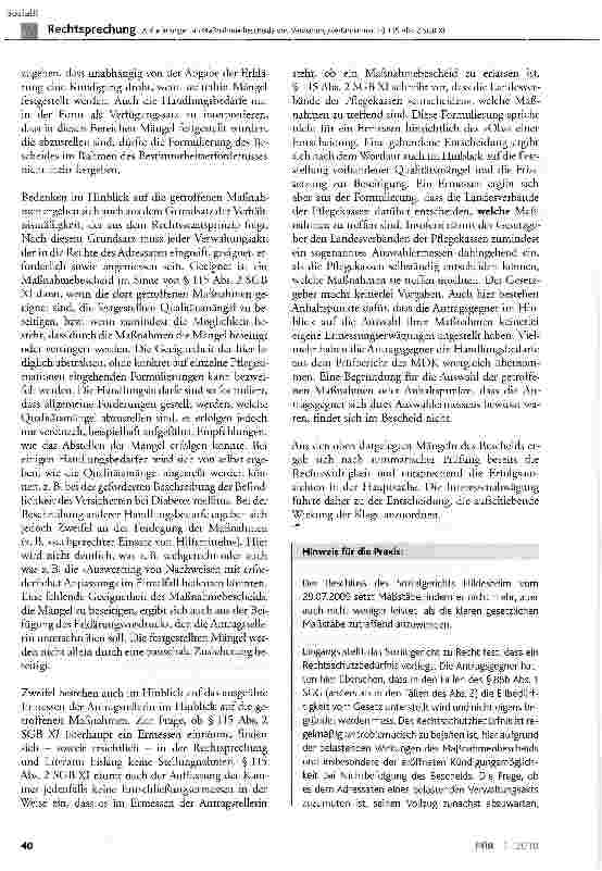 Vorschauseite 6: Anforderungen an Maßnahmenbescheide und Verwaltungsverfahren nach § 115 Abs. 2 SGB XI