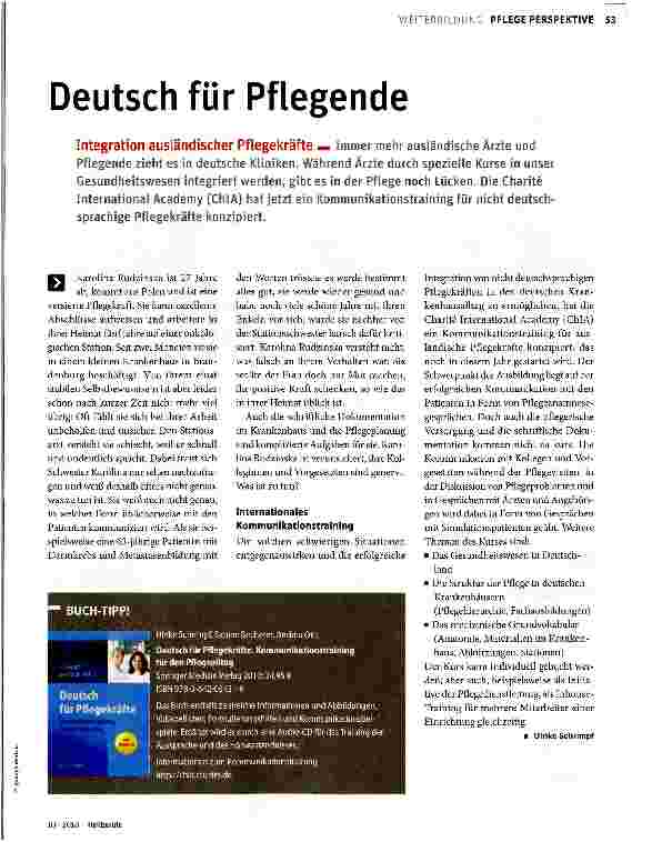 Vorschauseite 1: Deutsch für Pflegende