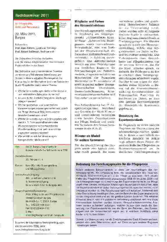 Vorschauseite 3: Schmerzmanagement-ForschungAktionsbündnis Schmerzfreie Stadt Münster