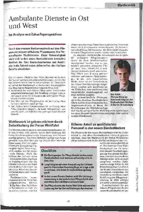 Vorschauseite 1: Ambulante Dienste in Ost und West Ist-Analyse und Zukunftsperspektiven