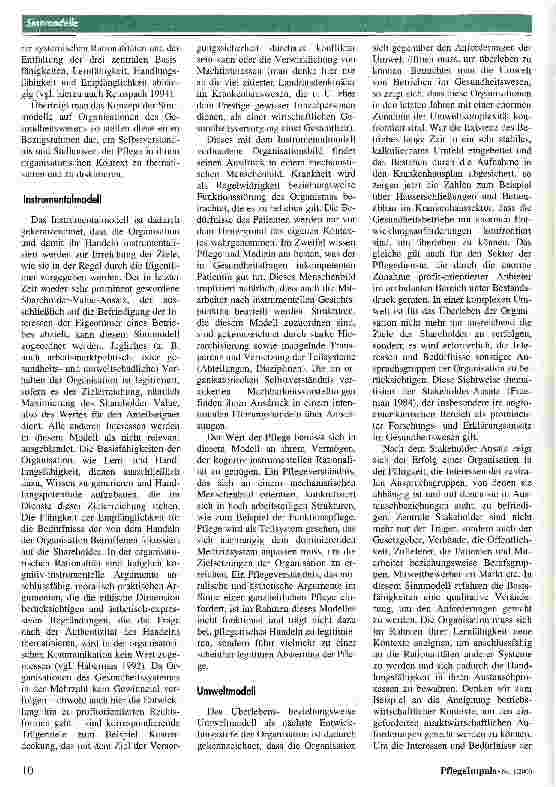 Vorschauseite 2: Die Entwicklung vorantreiben Sinnmodelle der Organisation als Bezugsrahmen einer Diskussion zum Wert der Pflege