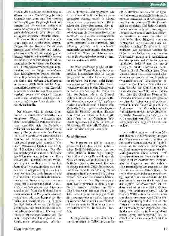 Vorschauseite 3: Die Entwicklung vorantreiben Sinnmodelle der Organisation als Bezugsrahmen einer Diskussion zum Wert der Pflege