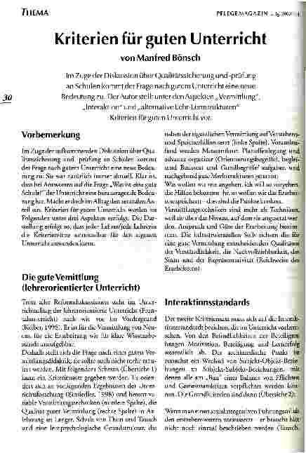 Vorschauseite 1: Kriterien für guten Unterricht