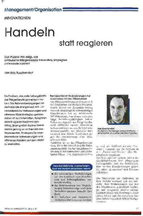 Vorschauseite 1: Handeln statt reagieren