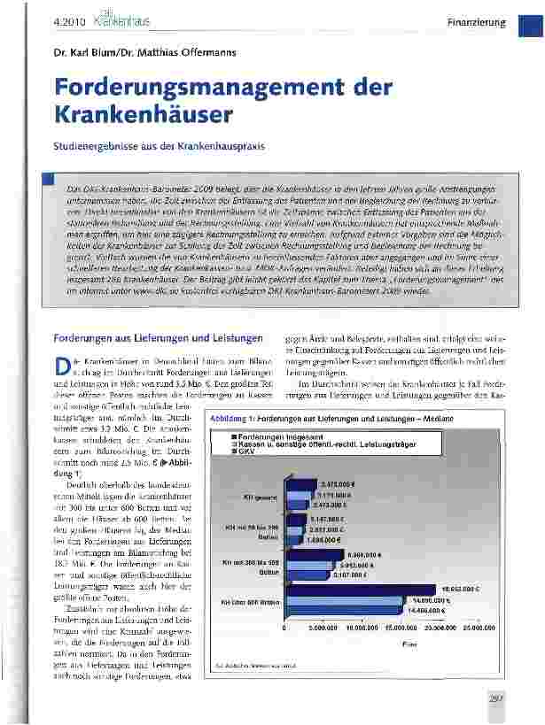 Vorschauseite 1: Forderungsmanagement der Krankenhäuser