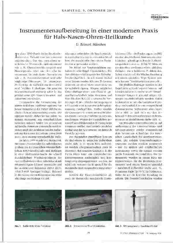 Vorschauseite 1: Instrumentenaufbereitung in einer modernen Praxis für Hals-Nasen-Ohren-Heilkunde