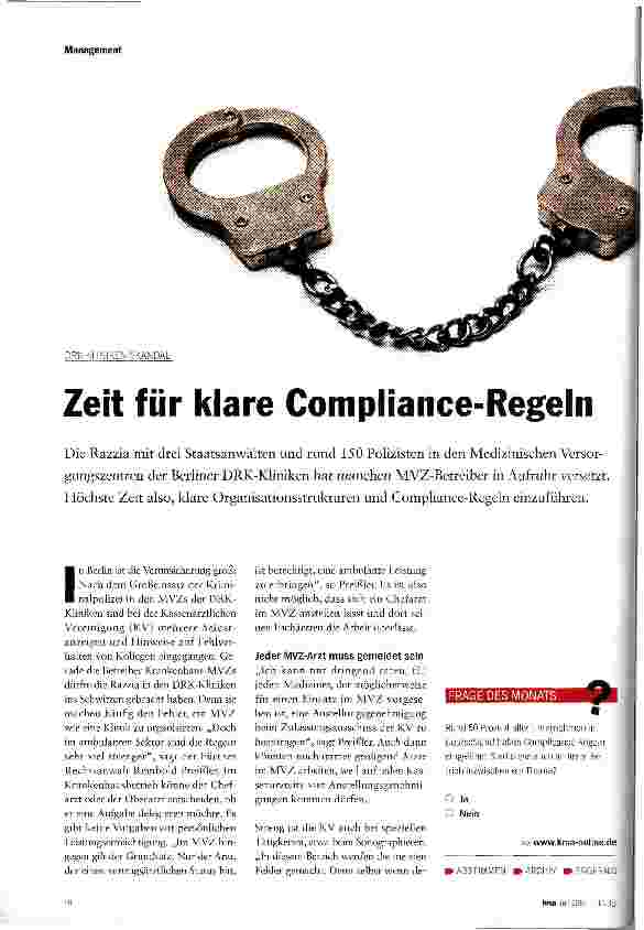 Vorschauseite 1: Zeit für klare Compliance-Regeln