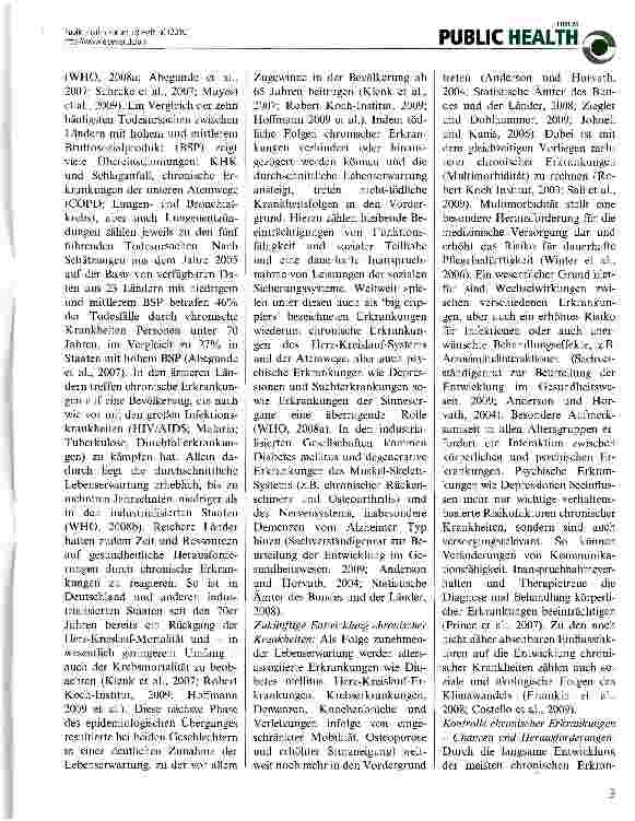 Vorschauseite 2: Chronische Erkrankungen - Epidemiologische Entwicklung und die Bedeutung für die Öffentliche Gesundheit