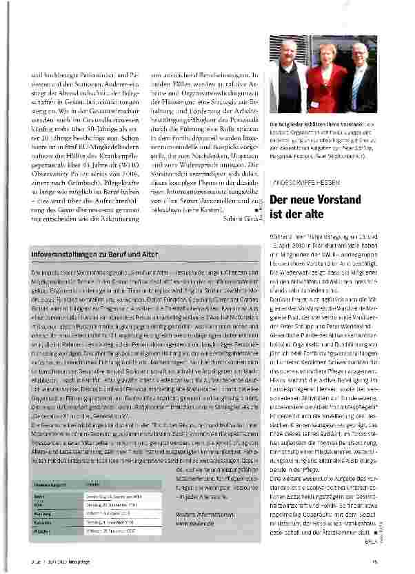 Vorschauseite 2: Marketing für die Pflege geplant