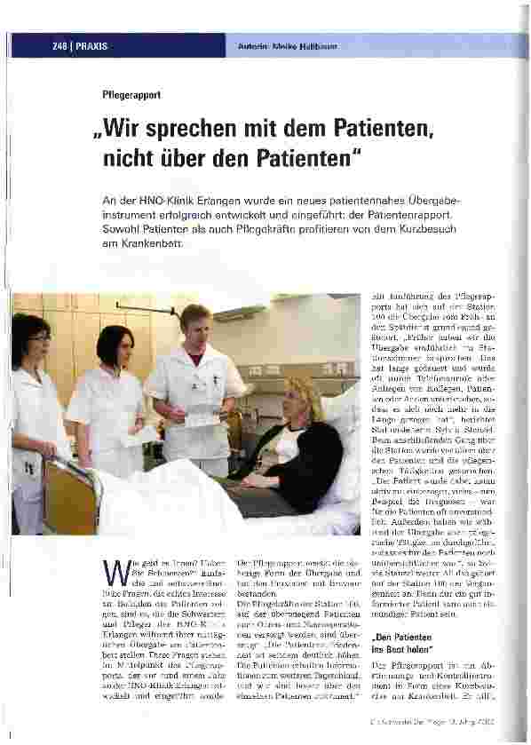 Vorschauseite 1: Wir sprechen mit dem Patienten, nicht über den Patienten