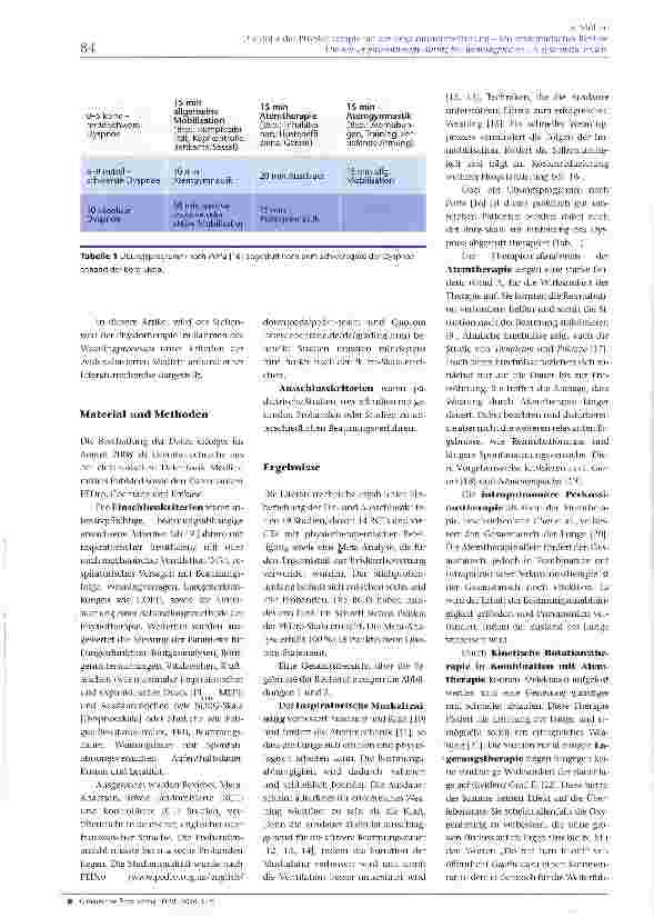 Vorschauseite 3: Die Rolle der Physiotherapie bei der Respiratorentwöhnung -Ein systematisches Review