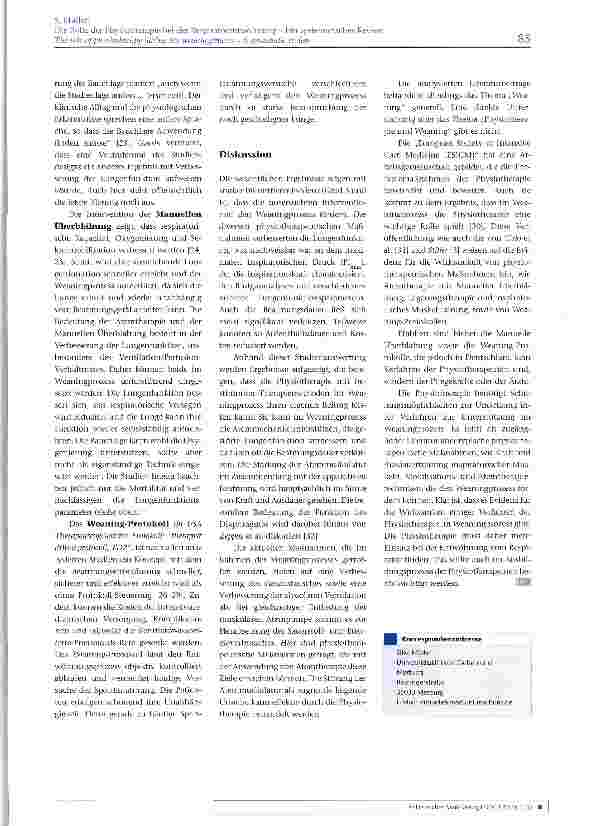 Vorschauseite 4: Die Rolle der Physiotherapie bei der Respiratorentwöhnung -Ein systematisches Review