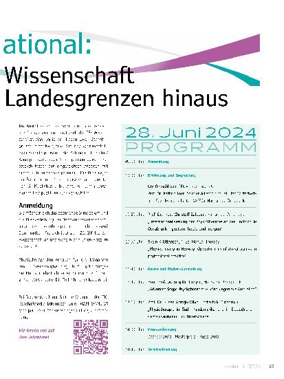 Vorschauseite 2: Physiotherapie International: IFK-Tag der Wissenschaft blickt über Landesgrenzen hinaus