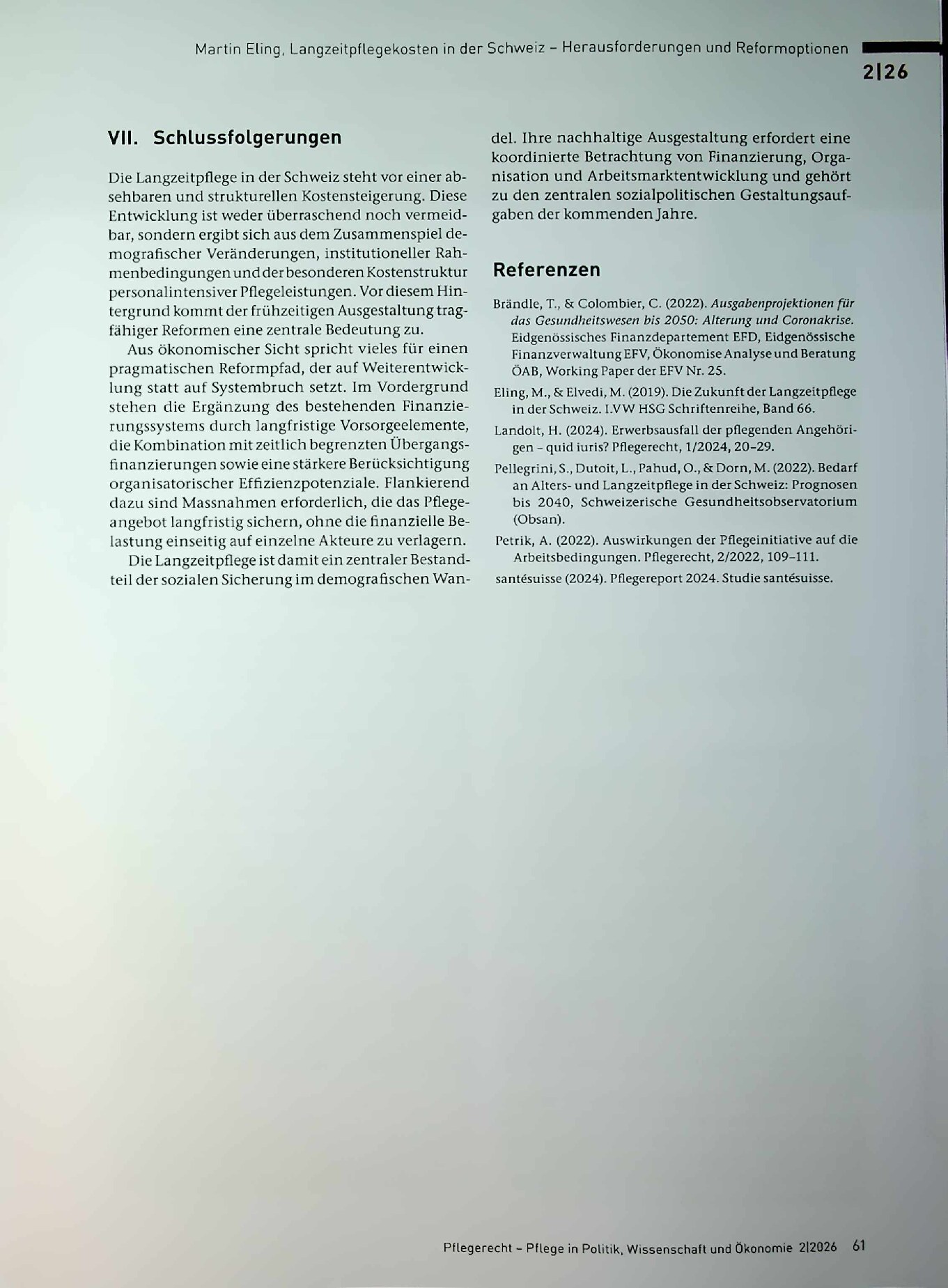 Vorschauseite 4: Langzeitpflegekosten in der Schweiz - Herausforderungen und Reformoptionen