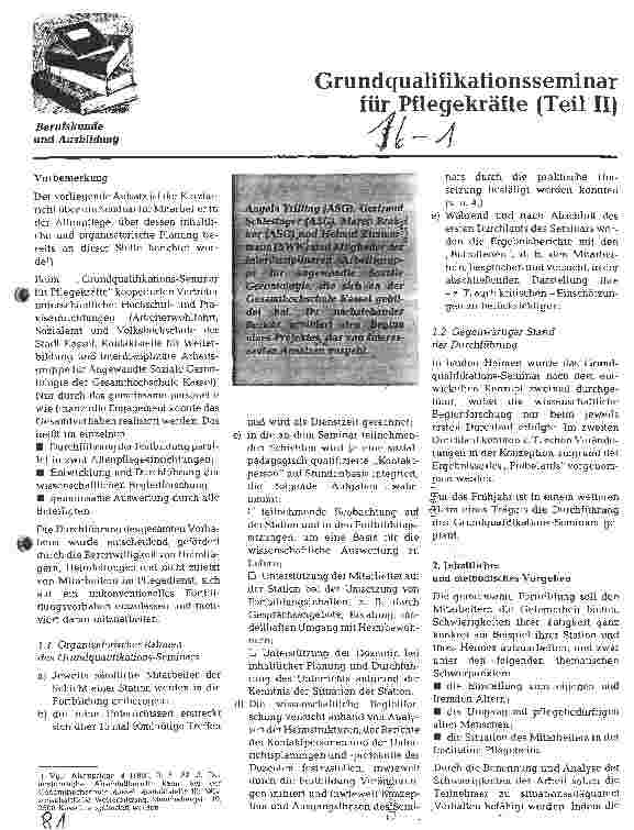 Vorschauseite 1: Grundqualifikationsseminar für Pflegekräfte (Teil II)