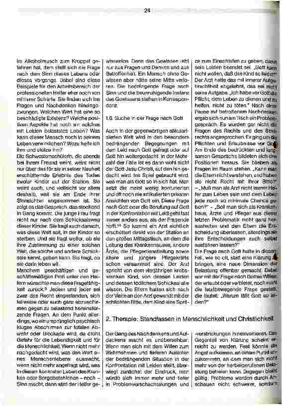 Vorschauseite 4: Die bedrängende Situation in der Konfrontation mit Leiden