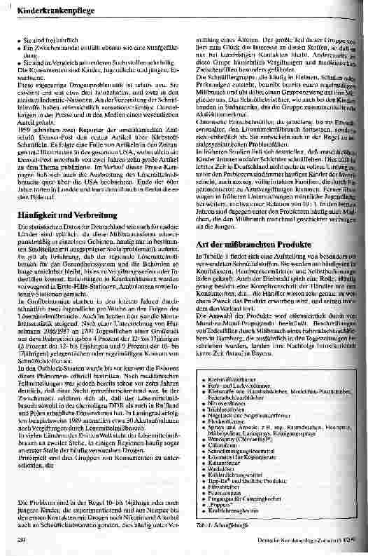 Vorschauseite 2: Schnüffelsucht Mißbrauch von Haushaltsund Industriechemikalien