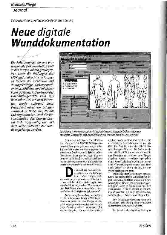 Vorschauseite 1: Neue digitale Wunddokumentation Zeitersparnis und professionelle Qualitätssicherung