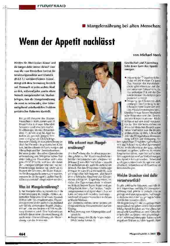 Vorschauseite 1: Wenn der Appetit nachlässt