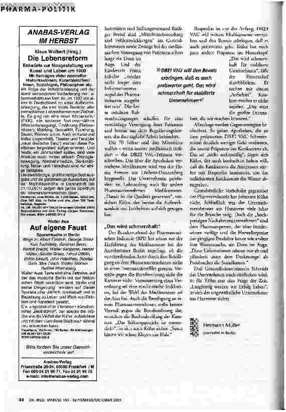 Vorschauseite 2: Unliebsame Konkurrenz Neue Pharmafirma gegründet
