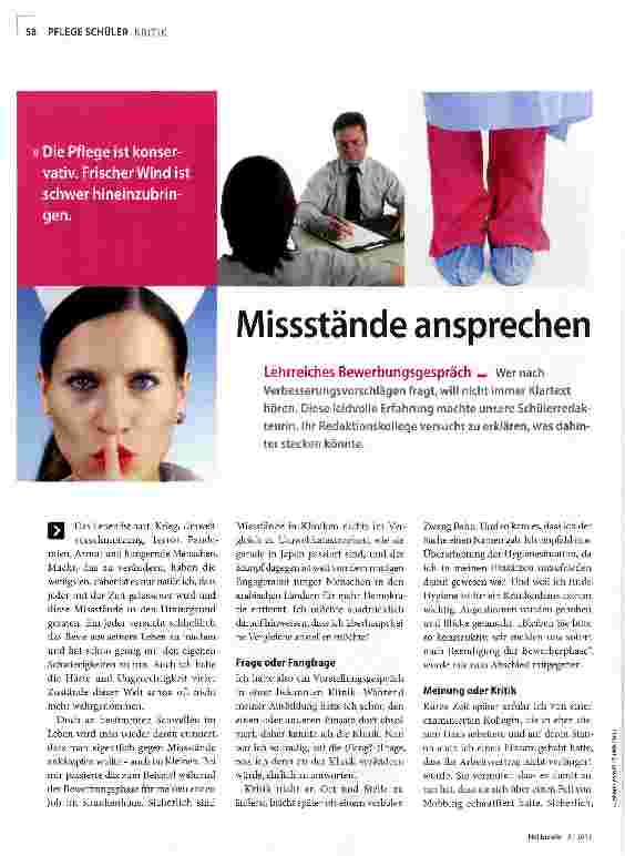 Vorschauseite 1: Missstände ansprechen