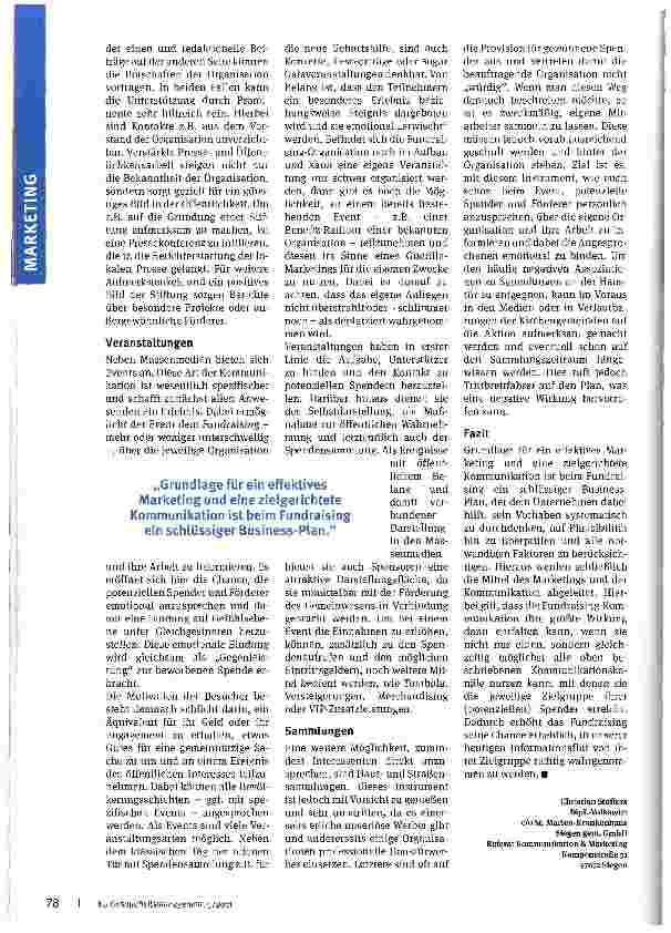 Vorschauseite 3: Fundraising ist Beziehungsaufbau