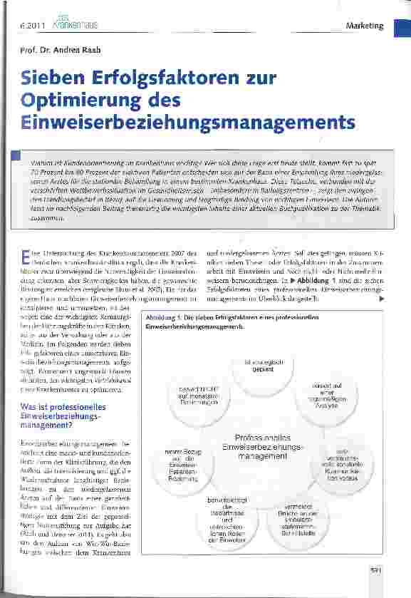 Vorschauseite 1: Sieben Erfolgsfaktoren zur Optimierung des Einweiserbeziehungsmanagements