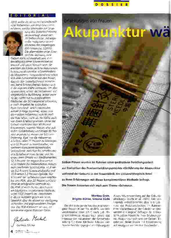 Vorschauseite 1: Akkupunktur während der Geburt