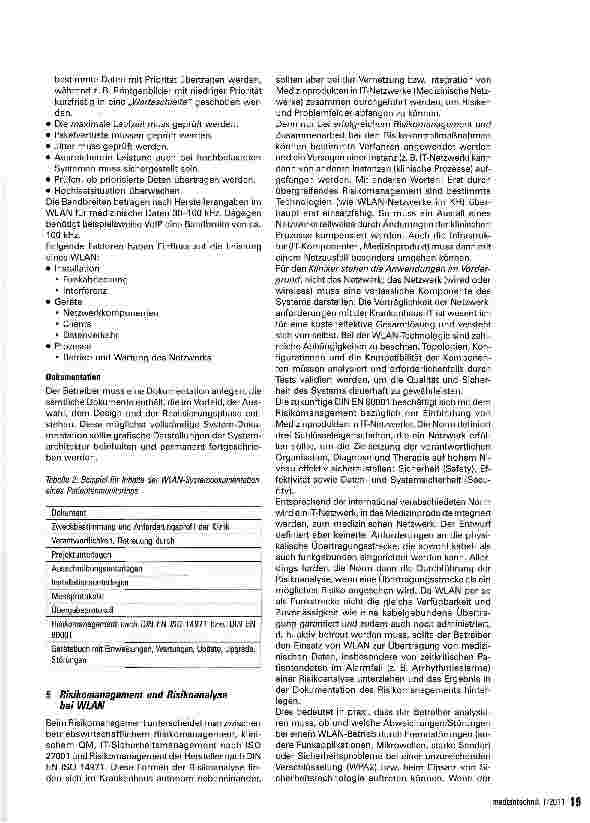 Vorschauseite 5: Medizinische Netzwerke - Teil 5: WLAN in der Medizintechnik Ein Überblick