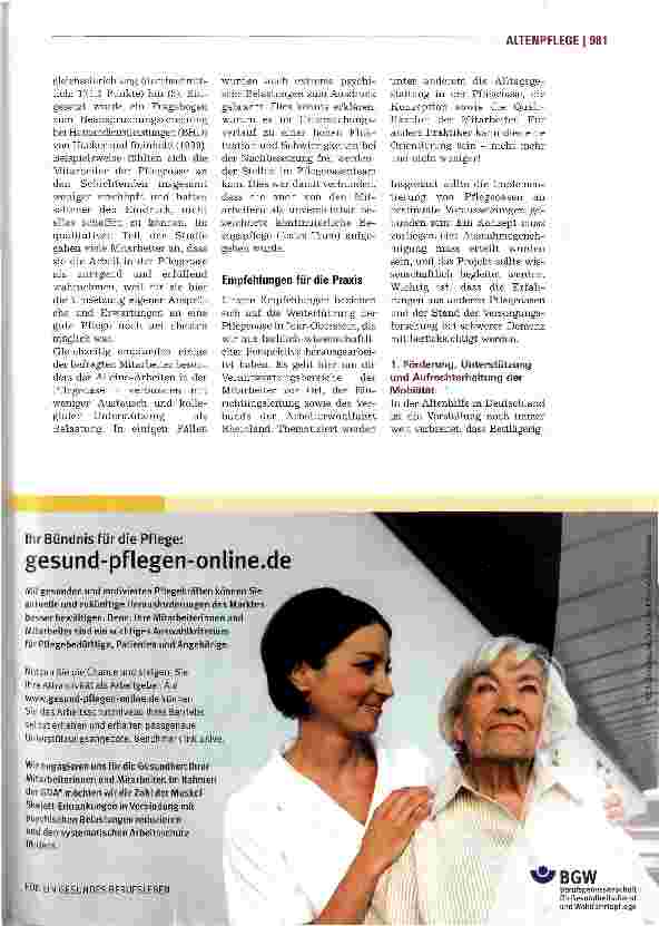 Vorschauseite 4: Mehr Lebensqualität bei schwerer Demenz durch Pflegeoasen?
