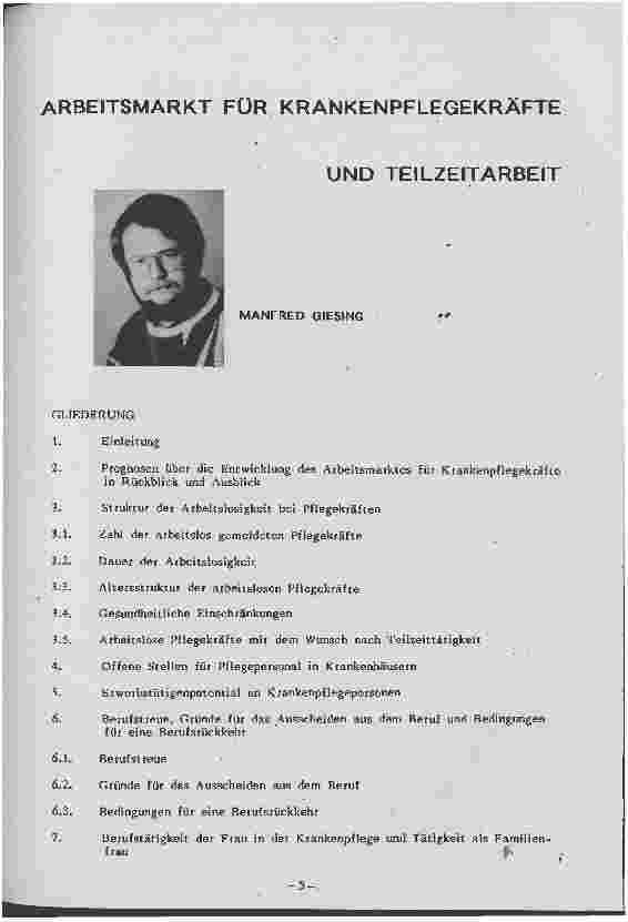 Vorschauseite 1: Arbeitsmarkt für Krankenpflegekräfte und Teilzeitarbeit